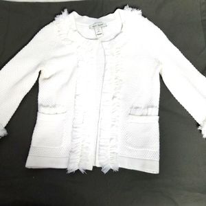 White House Black Market White Sweater Jacket